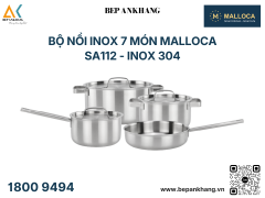 Bộ nồi Inox 7 món Malloca SA112 - Inox 304